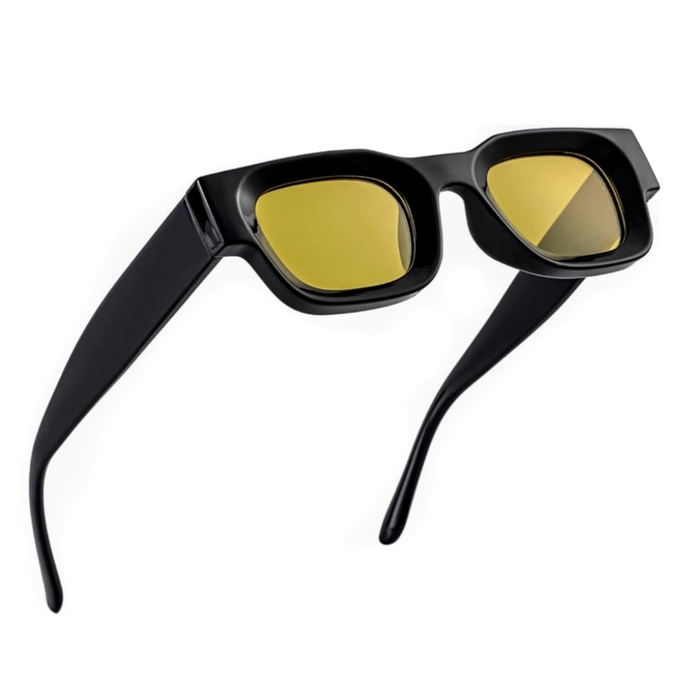 90s Small Black Square Frame Retro Men Women Y2K Fashion Rave Party Sunglasses